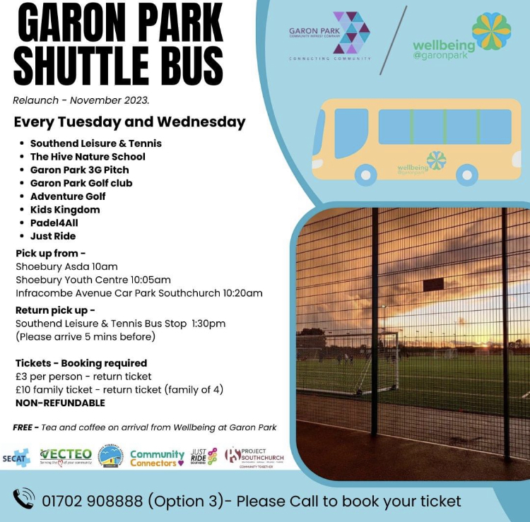 Introducing the new Garon Park Shuttle Bus from Shoebury and&nbsp;Southchurch